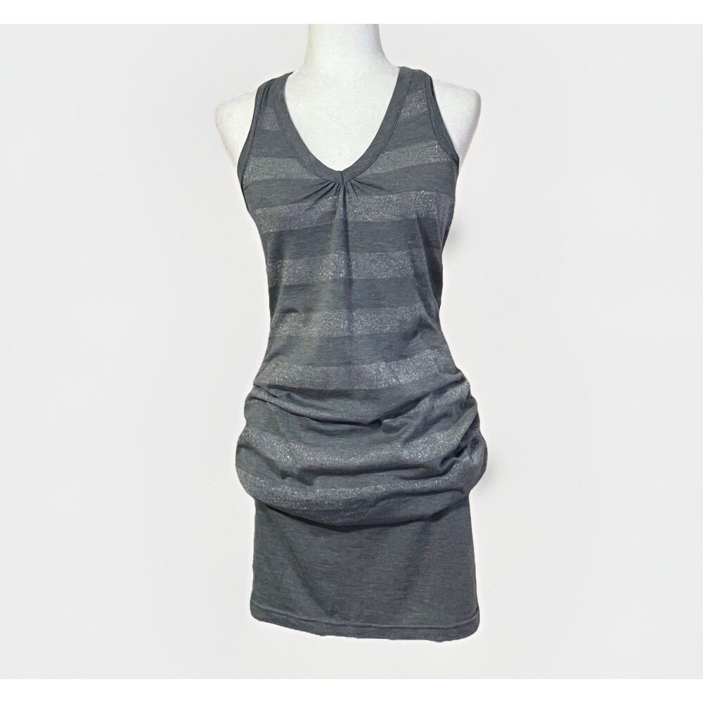 MM Couture By Miss Me Grey Silver Stripe Racer-back Blousen Maxi-dress Sz Medium
